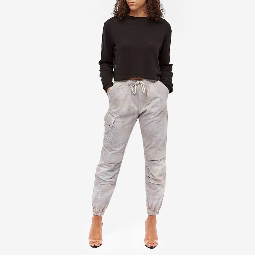 JOHN ELLEIOT Himalayan Pants Women Small Saturn Gray Tie Dye Cotton Cargo Jogger